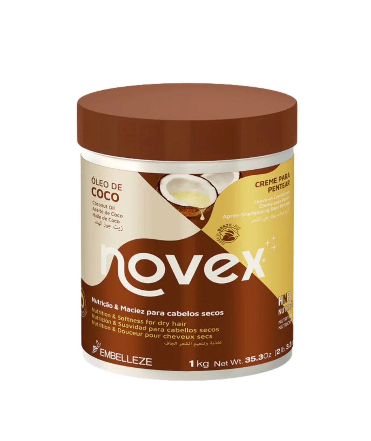 Novex Coconut Oil Leave-In Conditioner Moisturizing & Frizz Control 1 kg