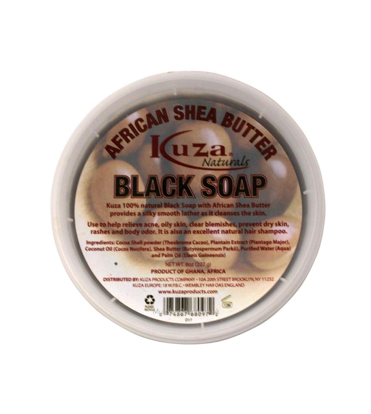 Kuza African Shea Butter Black Soap 8oz