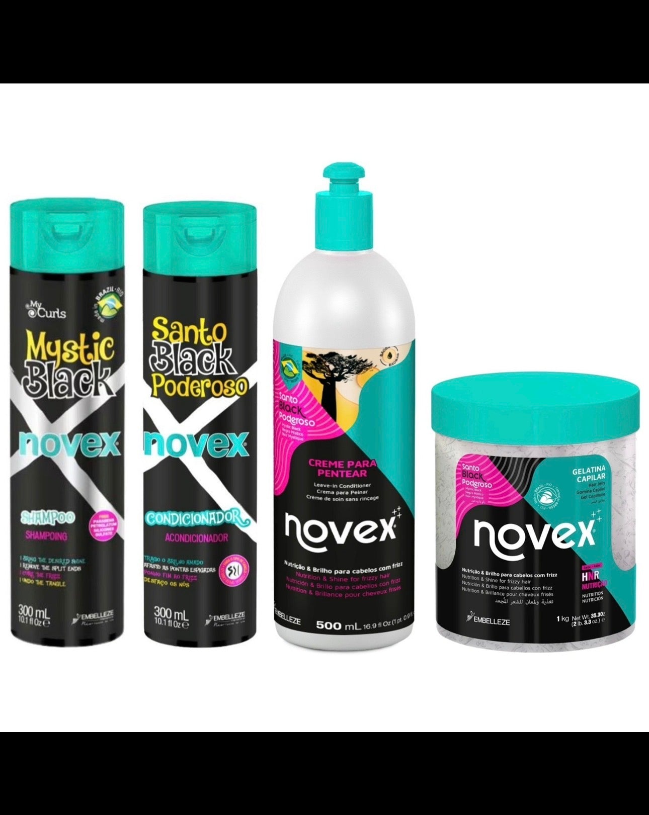 Novex Mystic Black Complete Wash & Style Kit