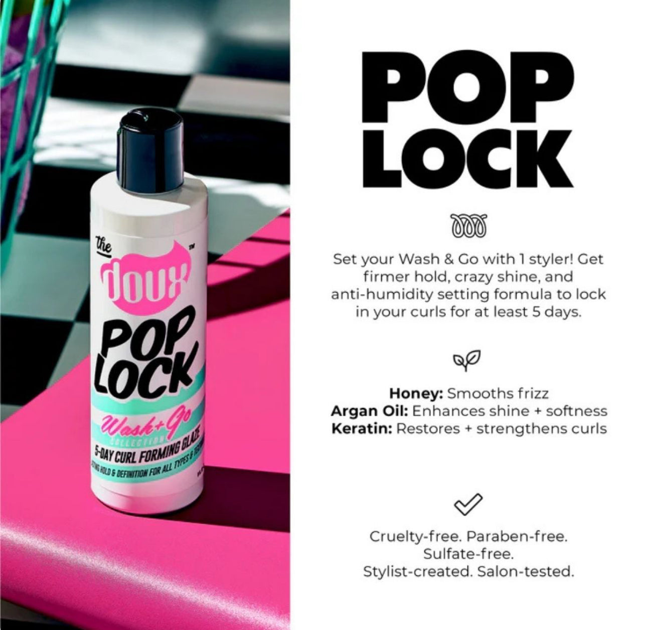 The Doux Pop Lock Wash Go 5-Day Curl Forming Glaze 236ml