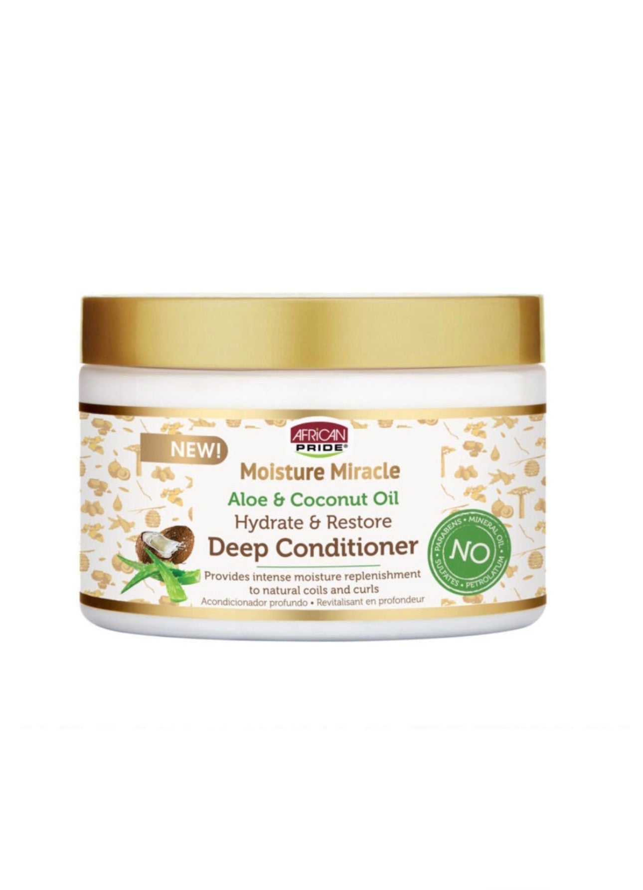 African Pride Moisture Miracle Aloe & Coconut Oil Deep Conditioner 340g