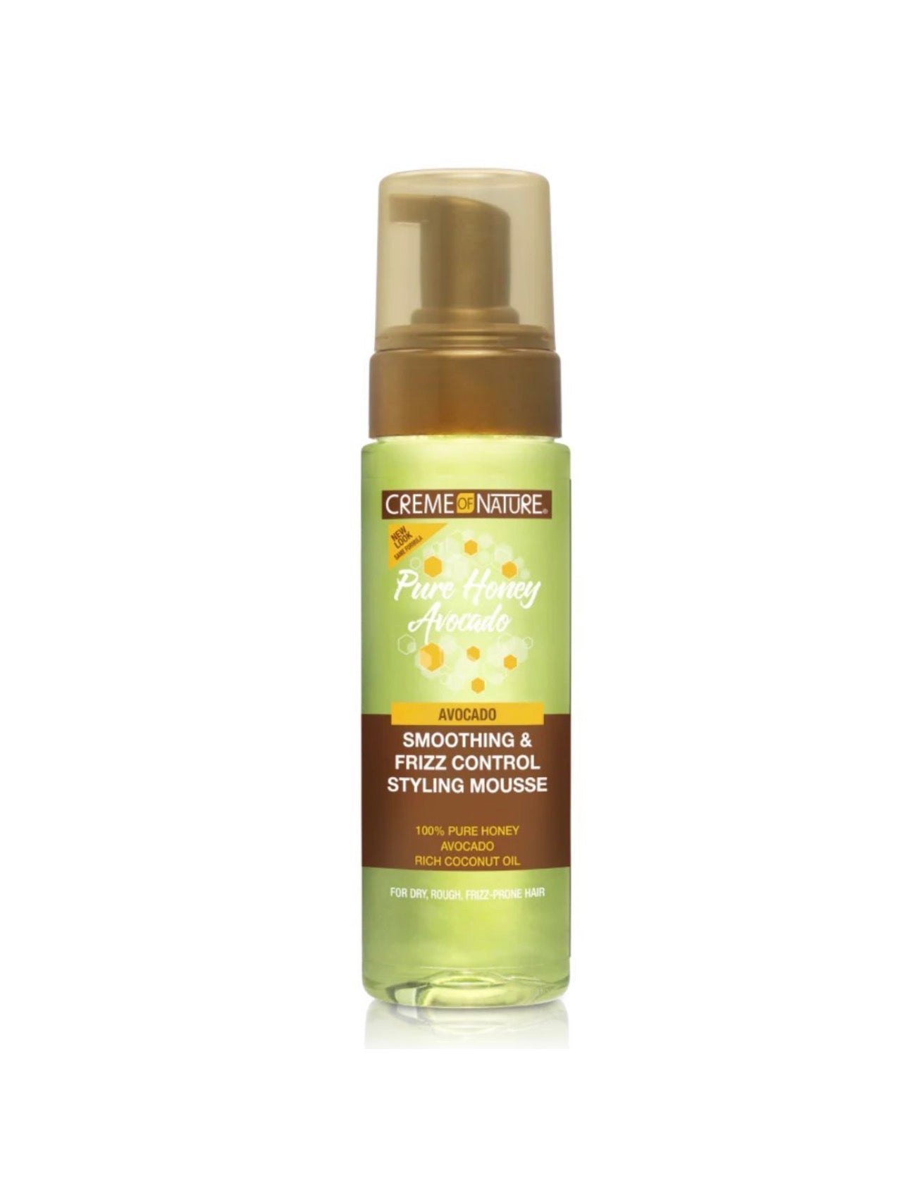 Creme of Nature Pure Honey Avocado Hair Food Smoothing & Frizz Control Styling Mousse 7oz
