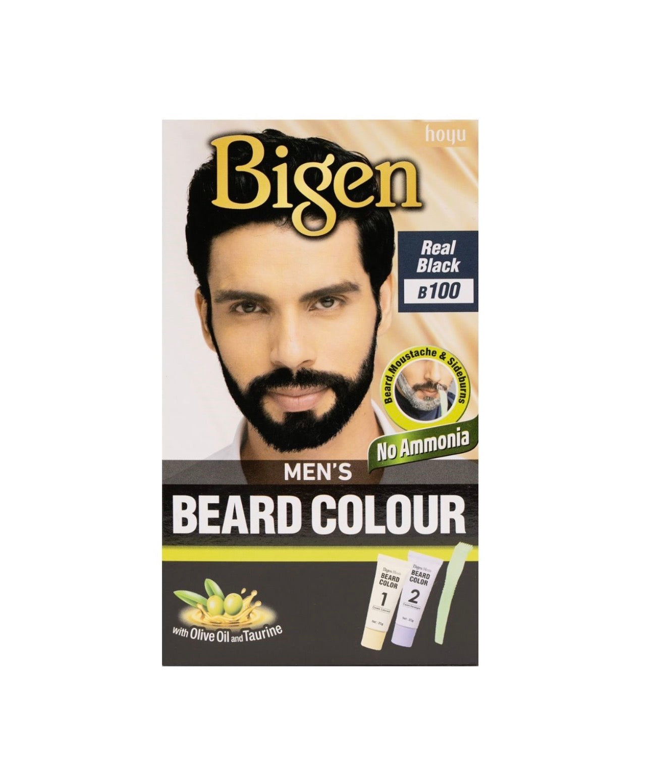 Bigen Men's Beard Colour B100 Real Black
