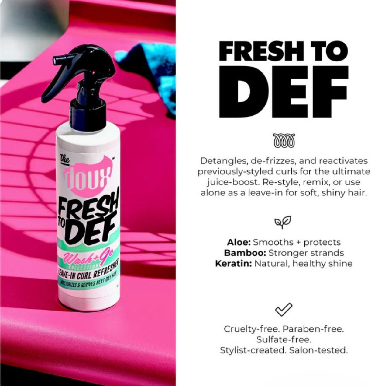 The Doux Fresh To Def Wash Go Leave-in Curl Refresher 236ml