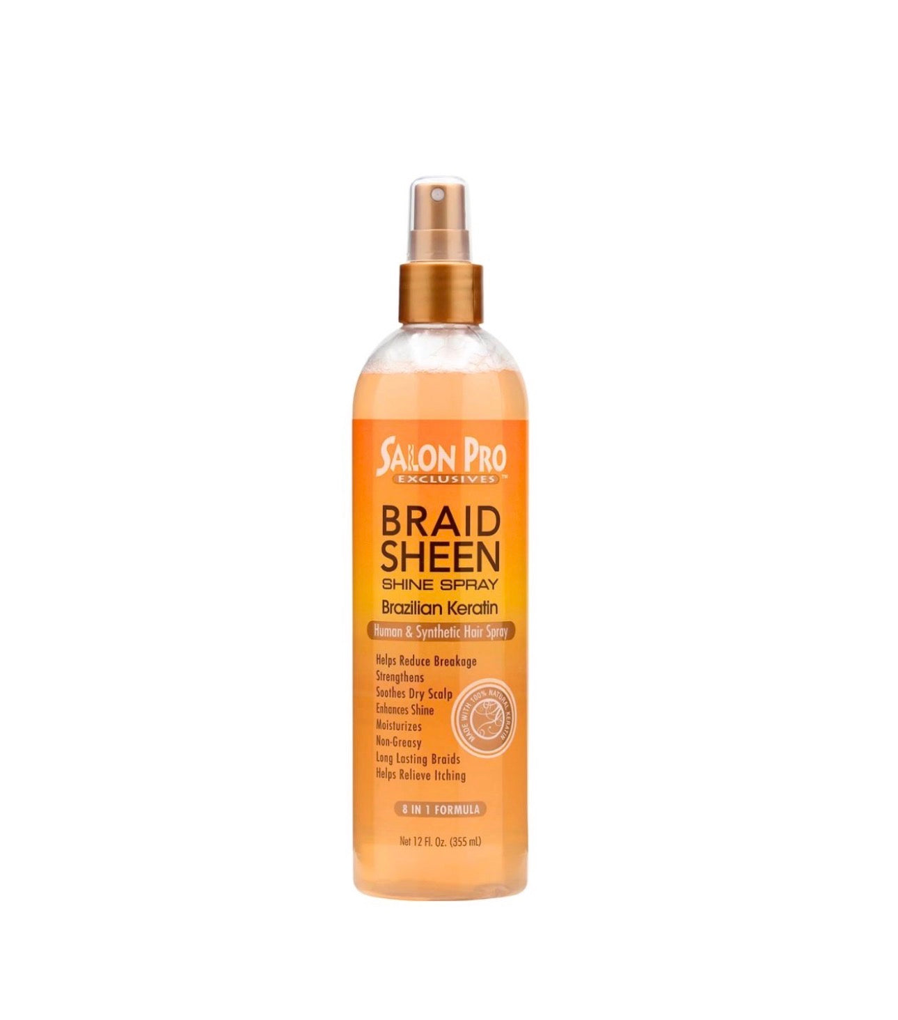 Salon Pro Braid Sheen Spray Brazilian Keratin 12oz