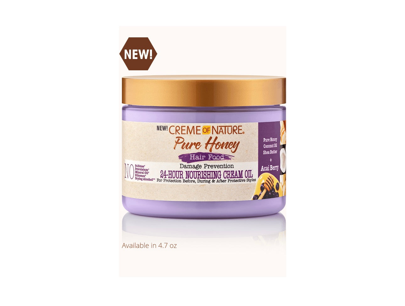Creme of Nature Pure Honey Hair Food 24-Hour Nourishing Cream 135 gr