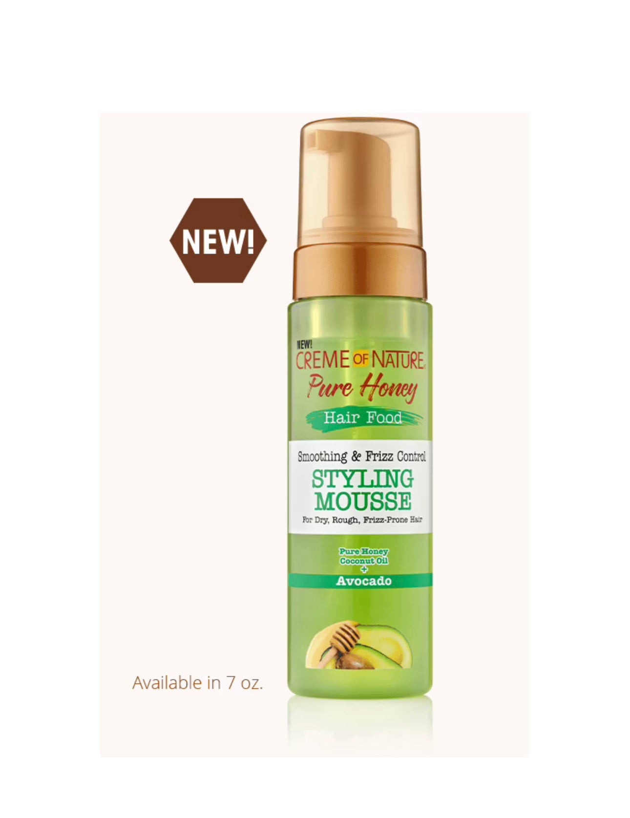 Creme Of Nature Pure Honey Hair Food Avocado Mousse 3S 7oz