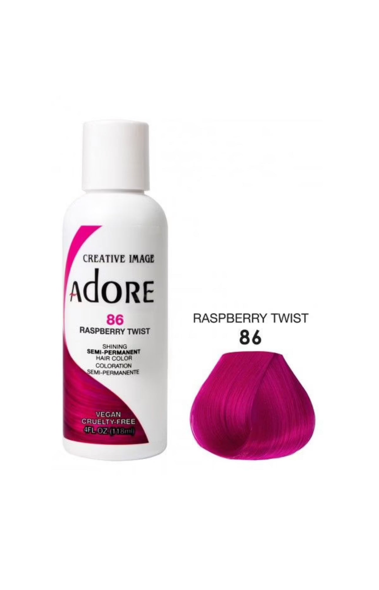Adore Semi Permanent Hair Color 86 Raspberry Twist 118 Ml