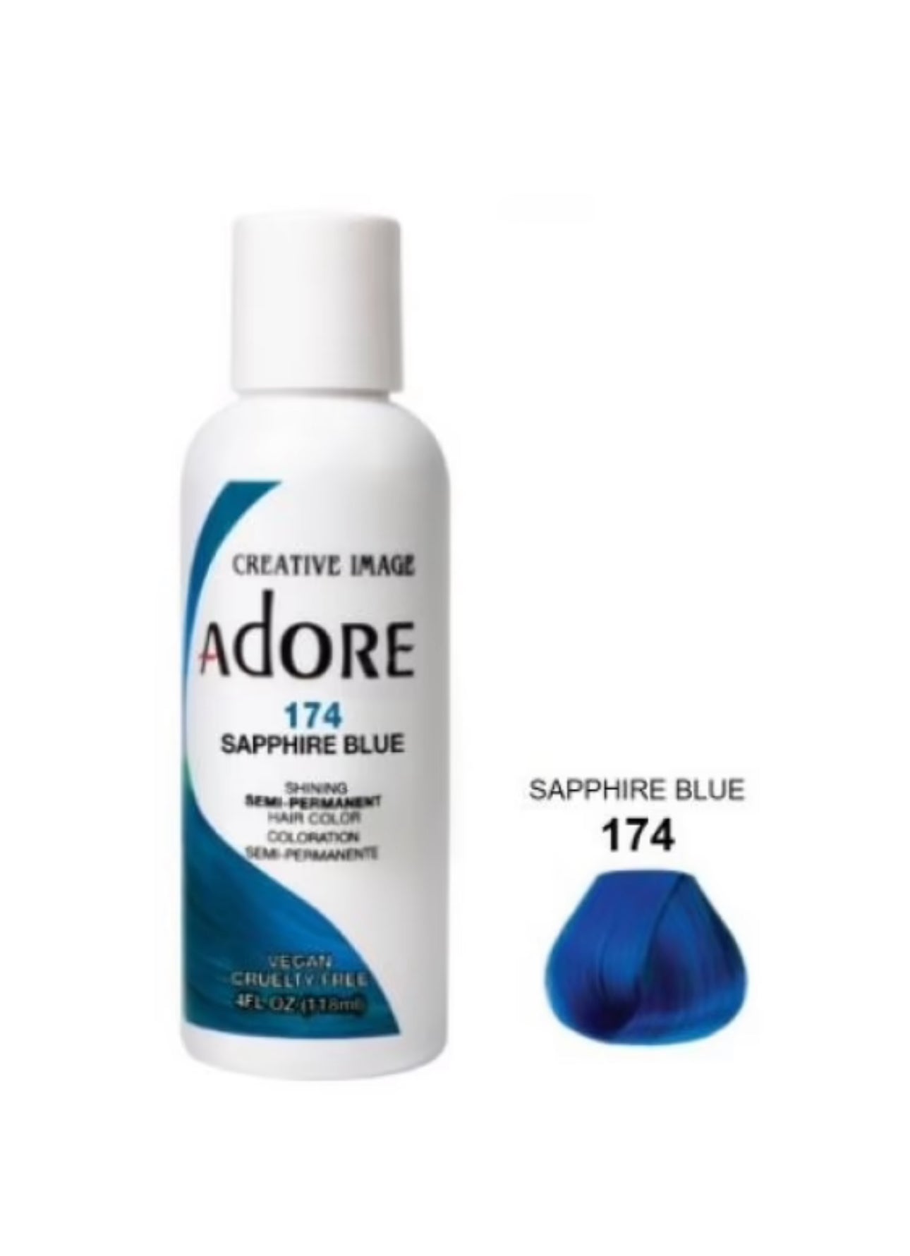 Adore Semi Permanent Hair Color 174 Sapphire Blue 118 Ml