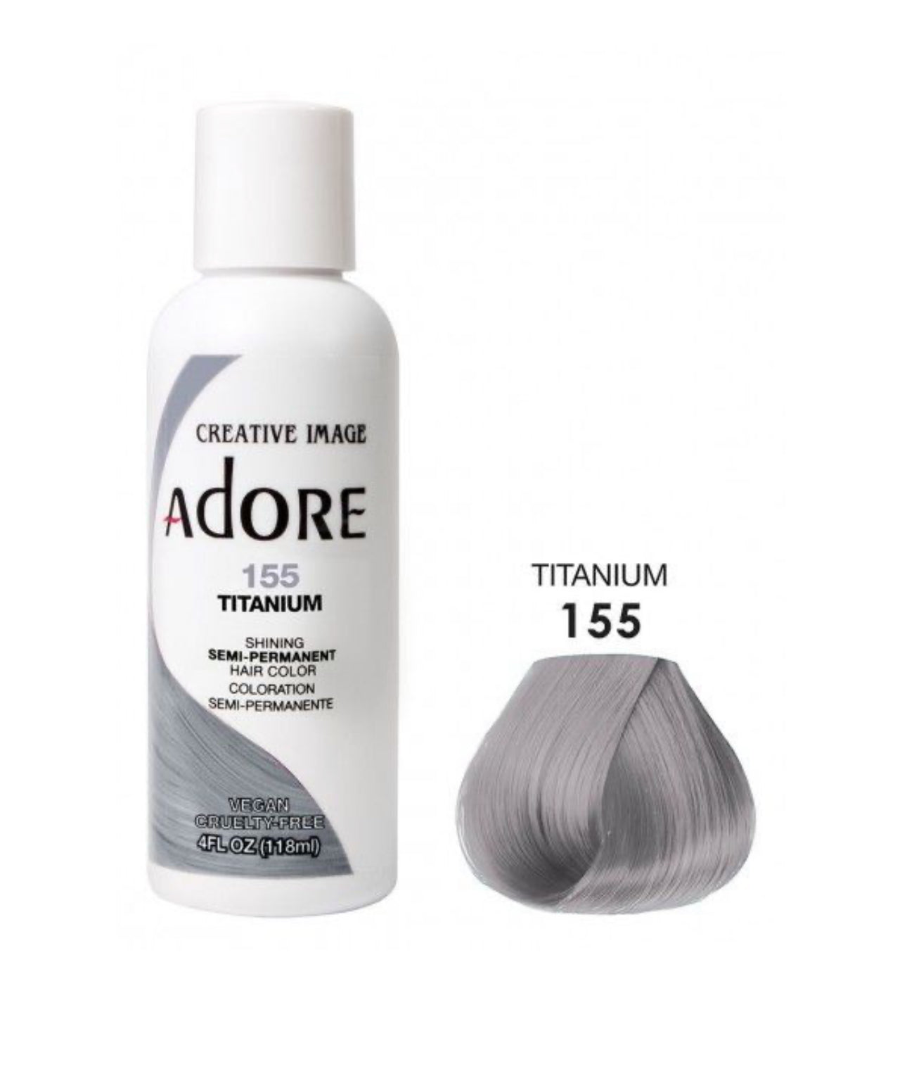 Adore Semi Permanent Hair Color 155 Titanium 118ml