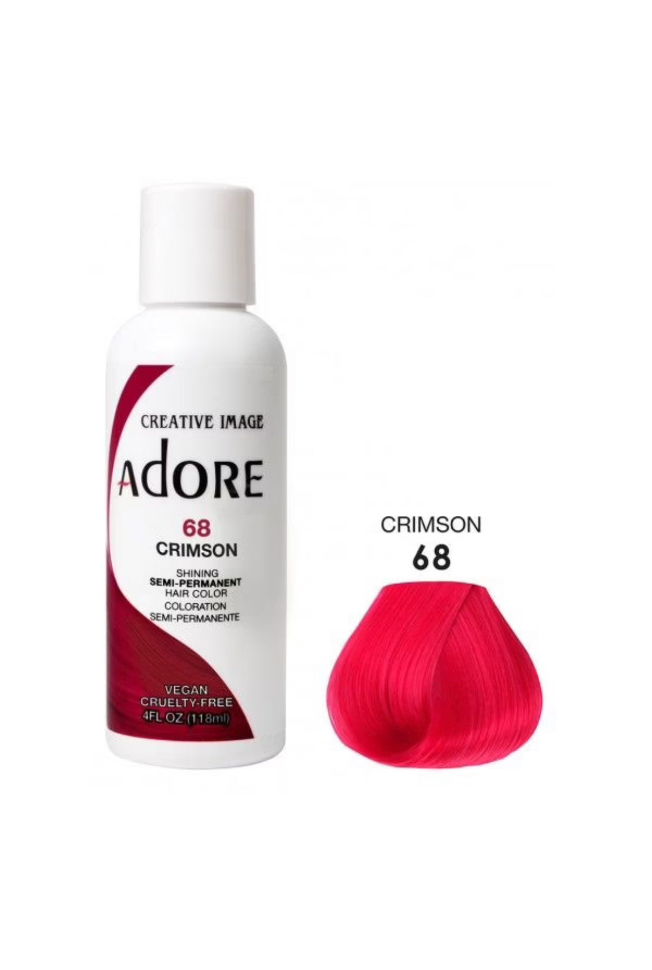 Adore Semi Permanent Hair Color 68 Crimson 118 Ml