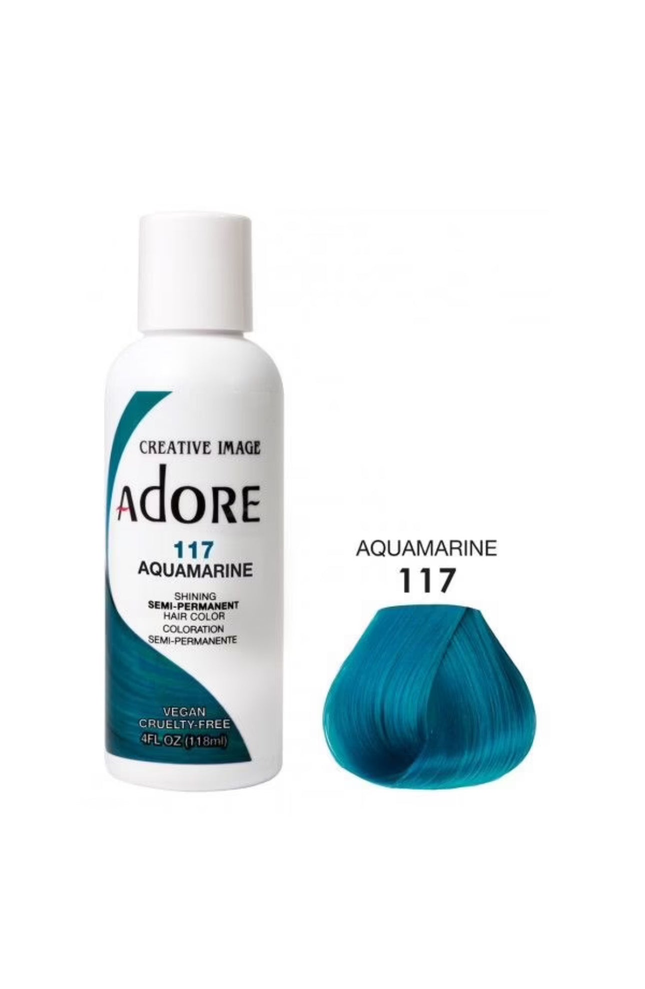 Adore Semi Permanent Hair Color 117 Aquamarine 118 Ml