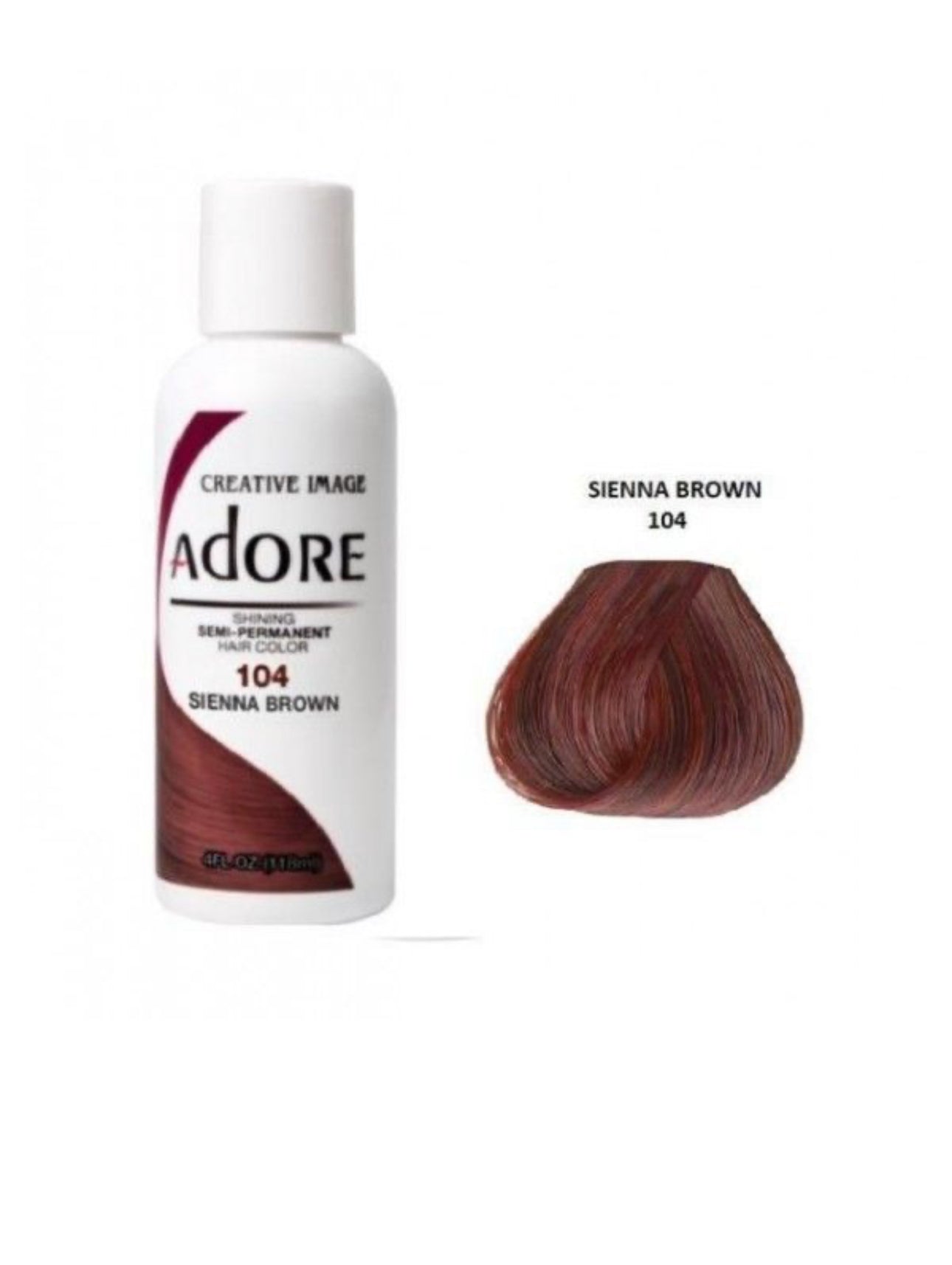 Adore Semi Permanent Hair Color 104 Sienna Brown 118ml