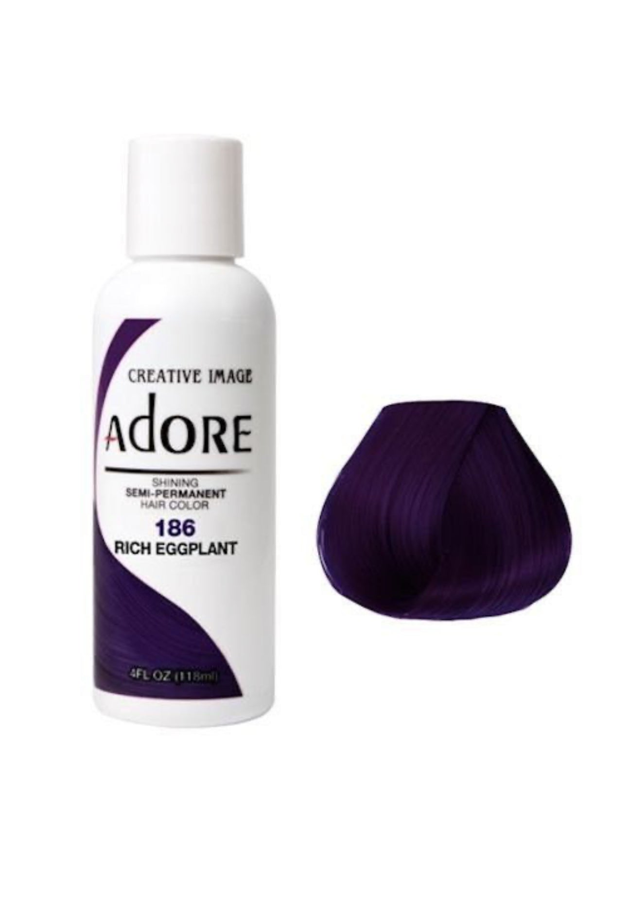 Adore Semi Permanent Hair Color 186 Rich Eggplant 118ml