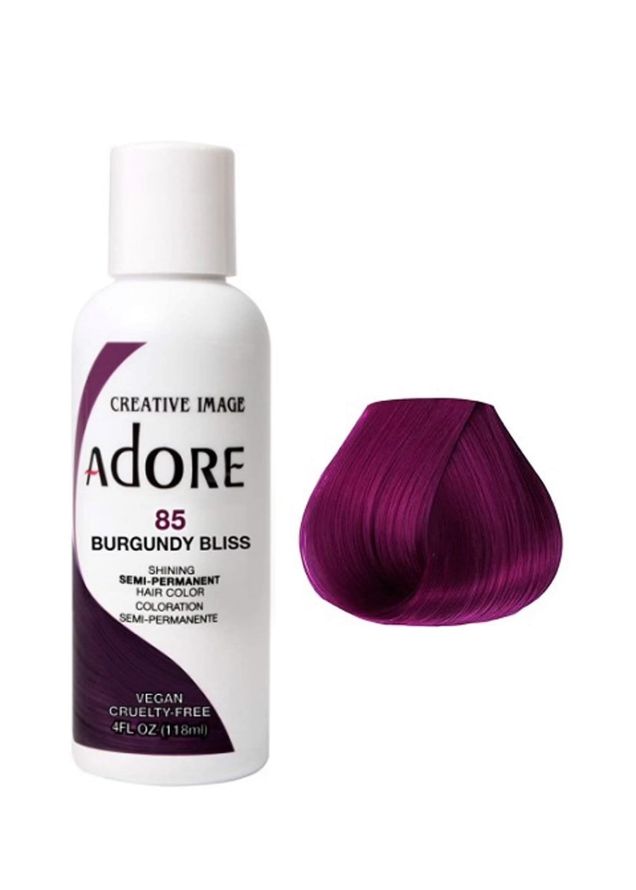 Adore Semi Permanent Hair Color 85 Burgundy Bliss 118ml