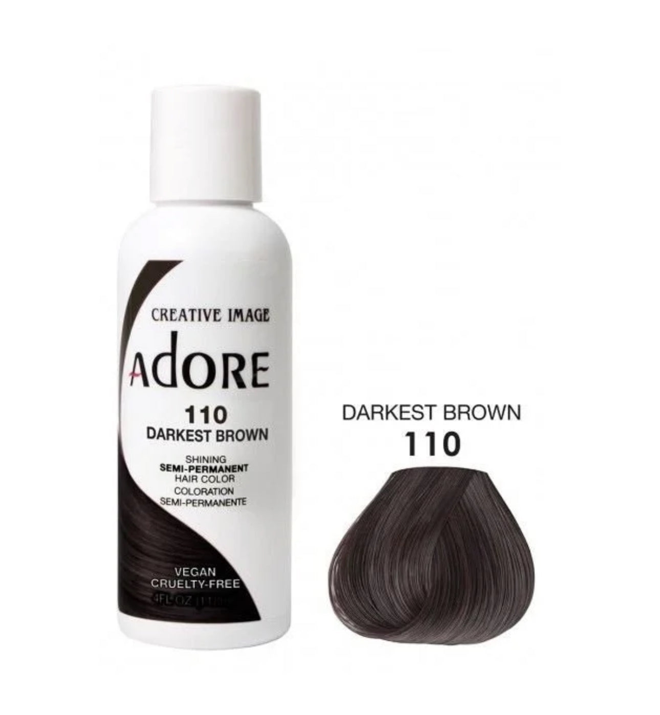 Adore Semi Permanent Hair Color 110 Darkest Brown 118ml