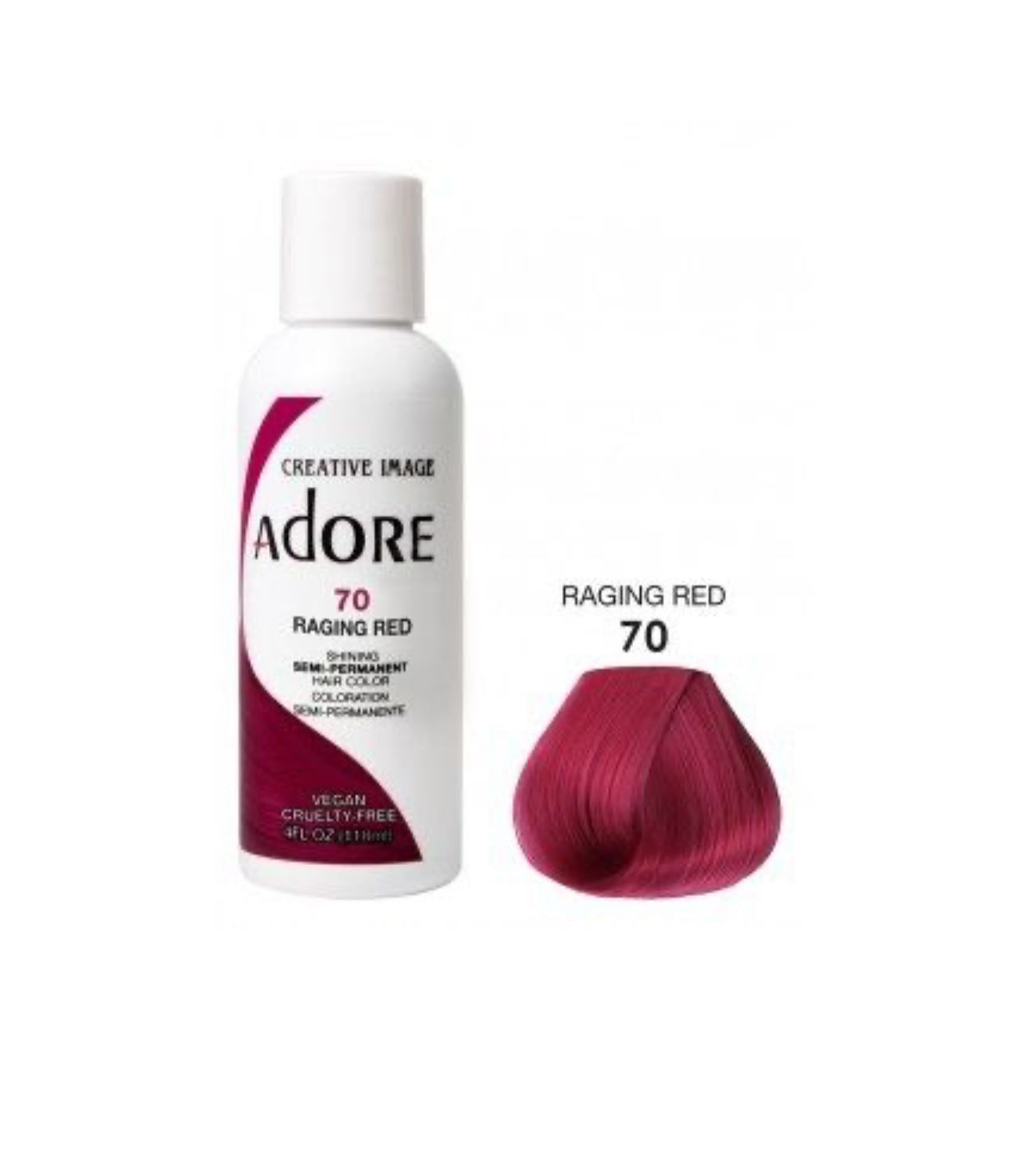 Adore Semi Permanent Hair Color 70 Raging Red 118ml