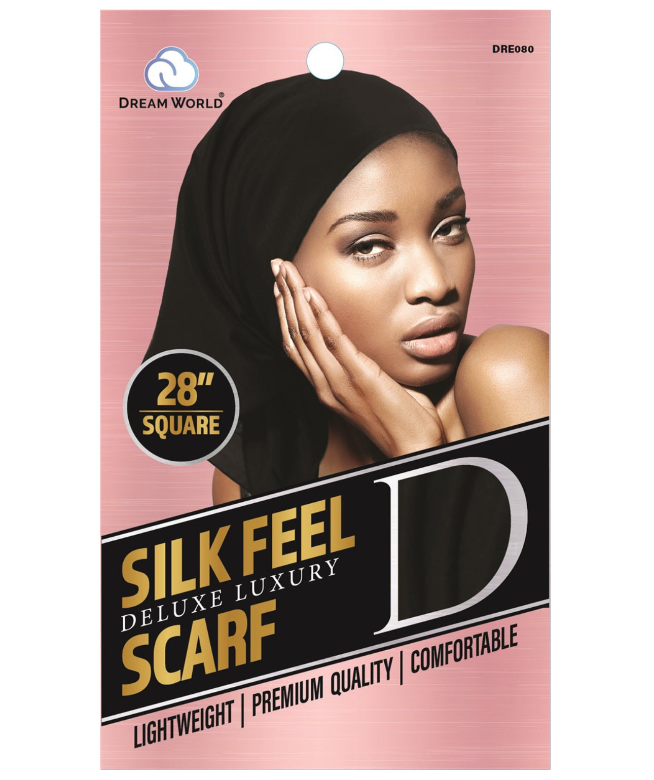 Dream World W-Scarf Silk Feel Black #DRE080