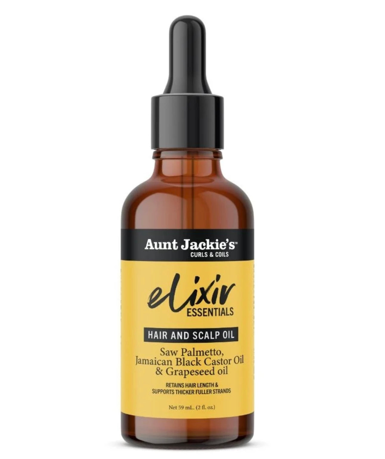Aunt Jackie's Elixir Essentials Saw Palmetto & Jamaican Black Castor Hair & Scalp Oil 59ml