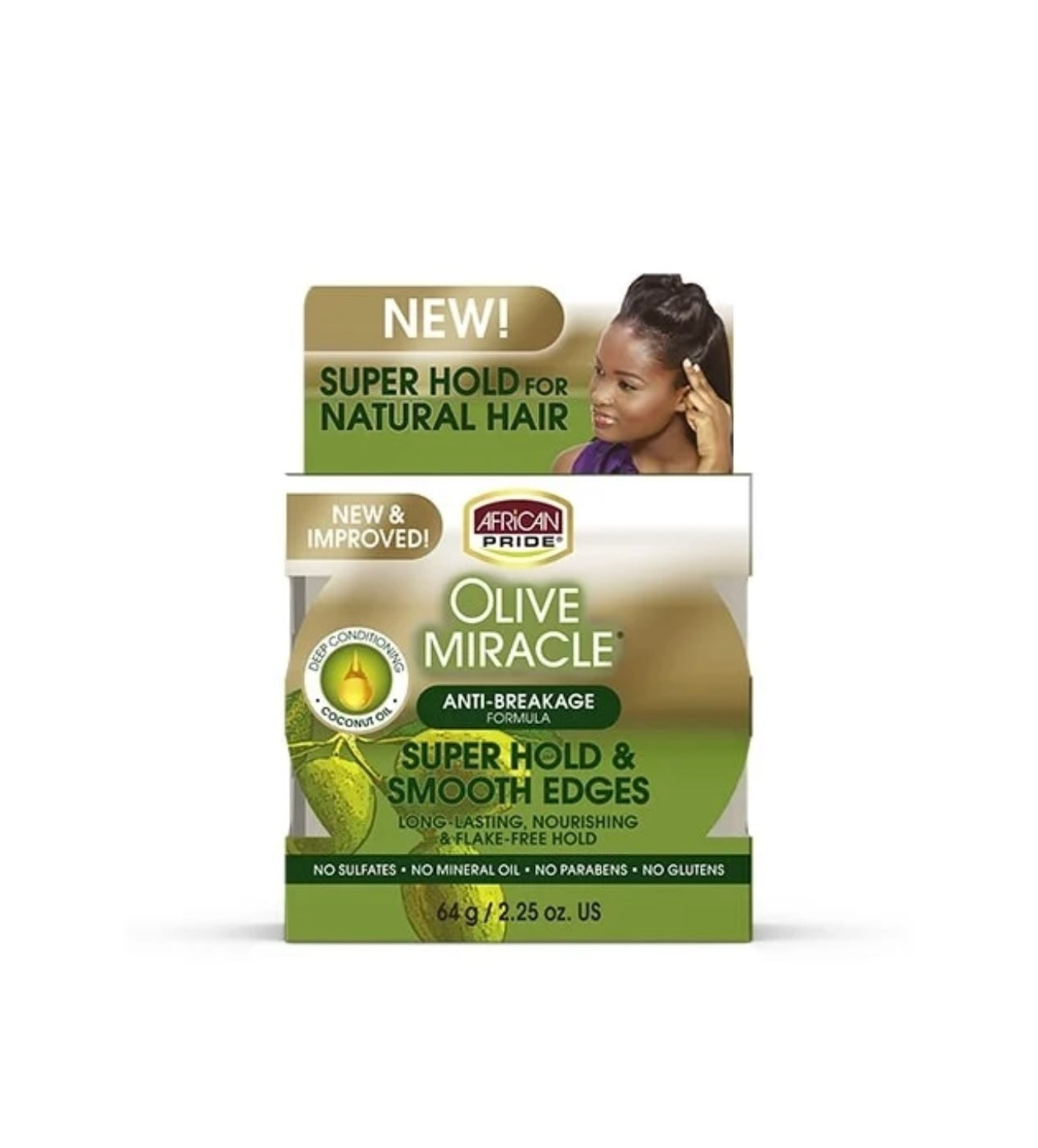 African Pride Olive Smooth Edges Control Gel 2.25 oz