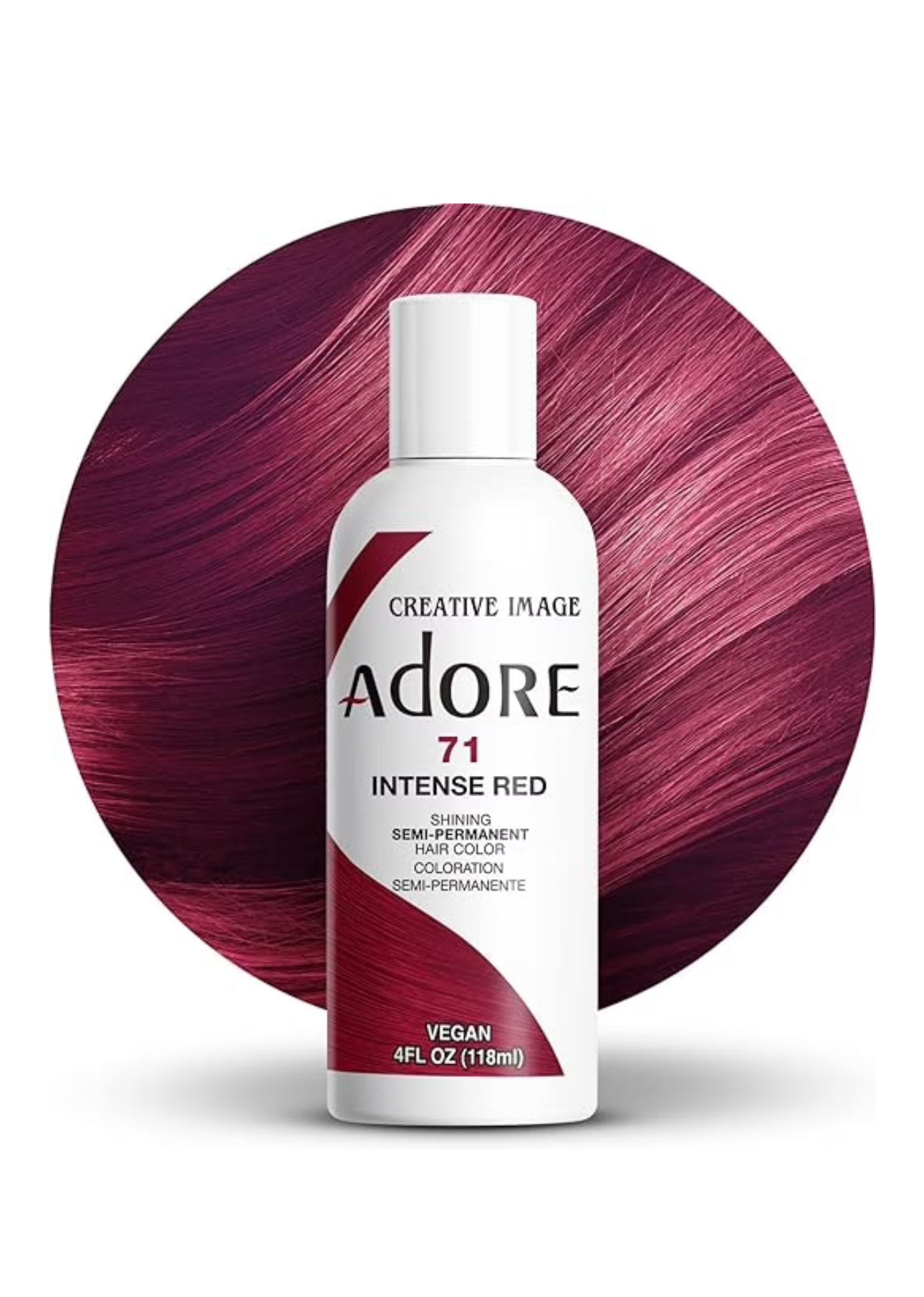 Adore Semi Permanent Hair Color 71 Intense Red 118ml