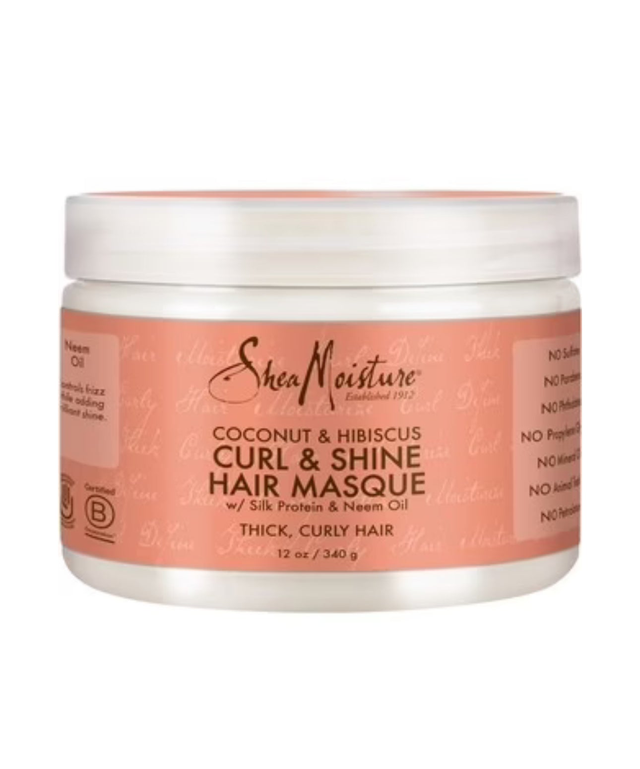 Shea Moisture Coconut & Hibiscus Curl & Shine Hair Masque 340 Gr