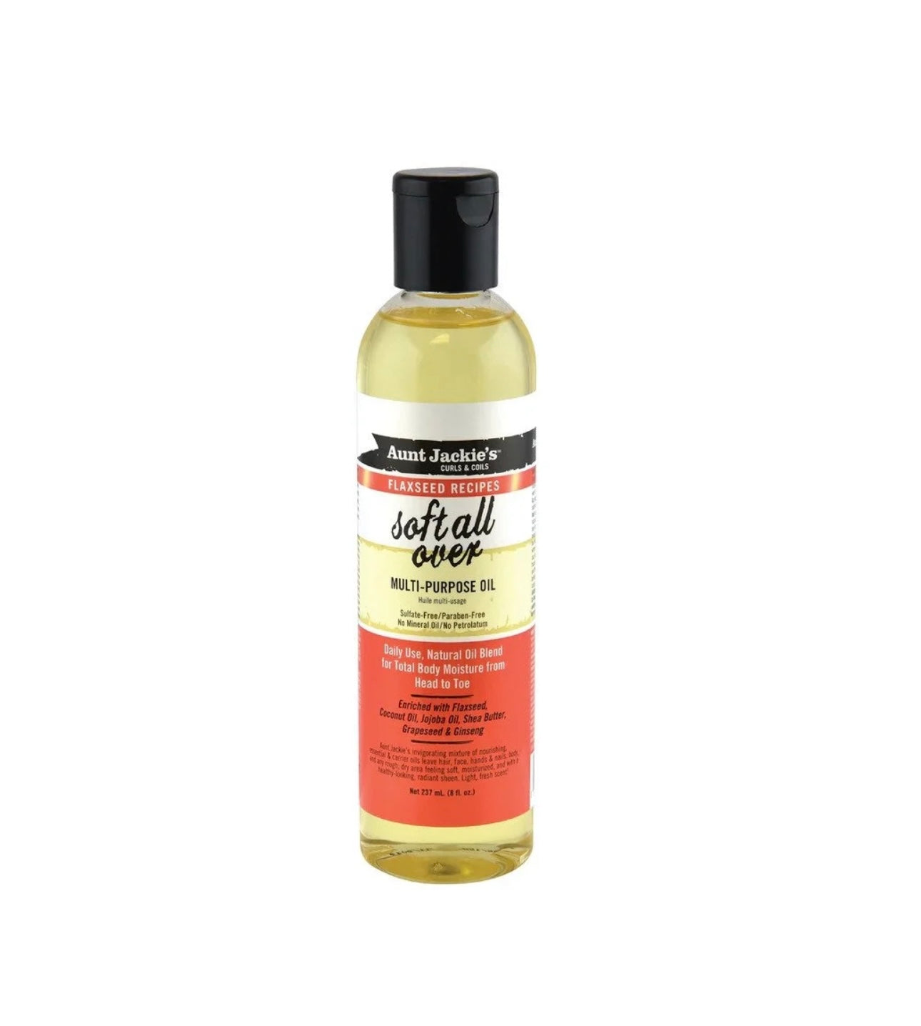Aunt Jackie's Flaxseed Recipes Soft All Over Multi-Purpose Oil 8 oz