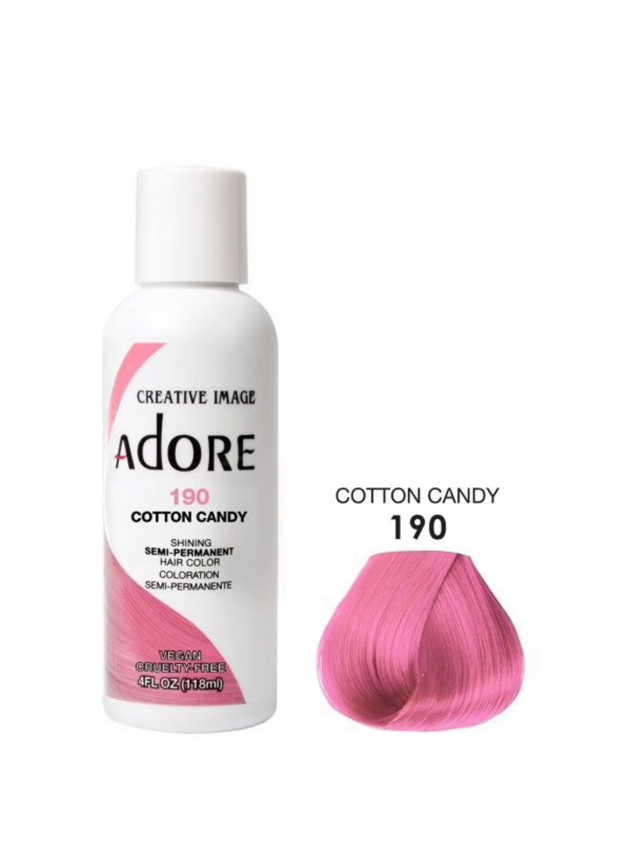 Adore Semi Permanent Hair Color 190 Cotton Candy 118 Ml