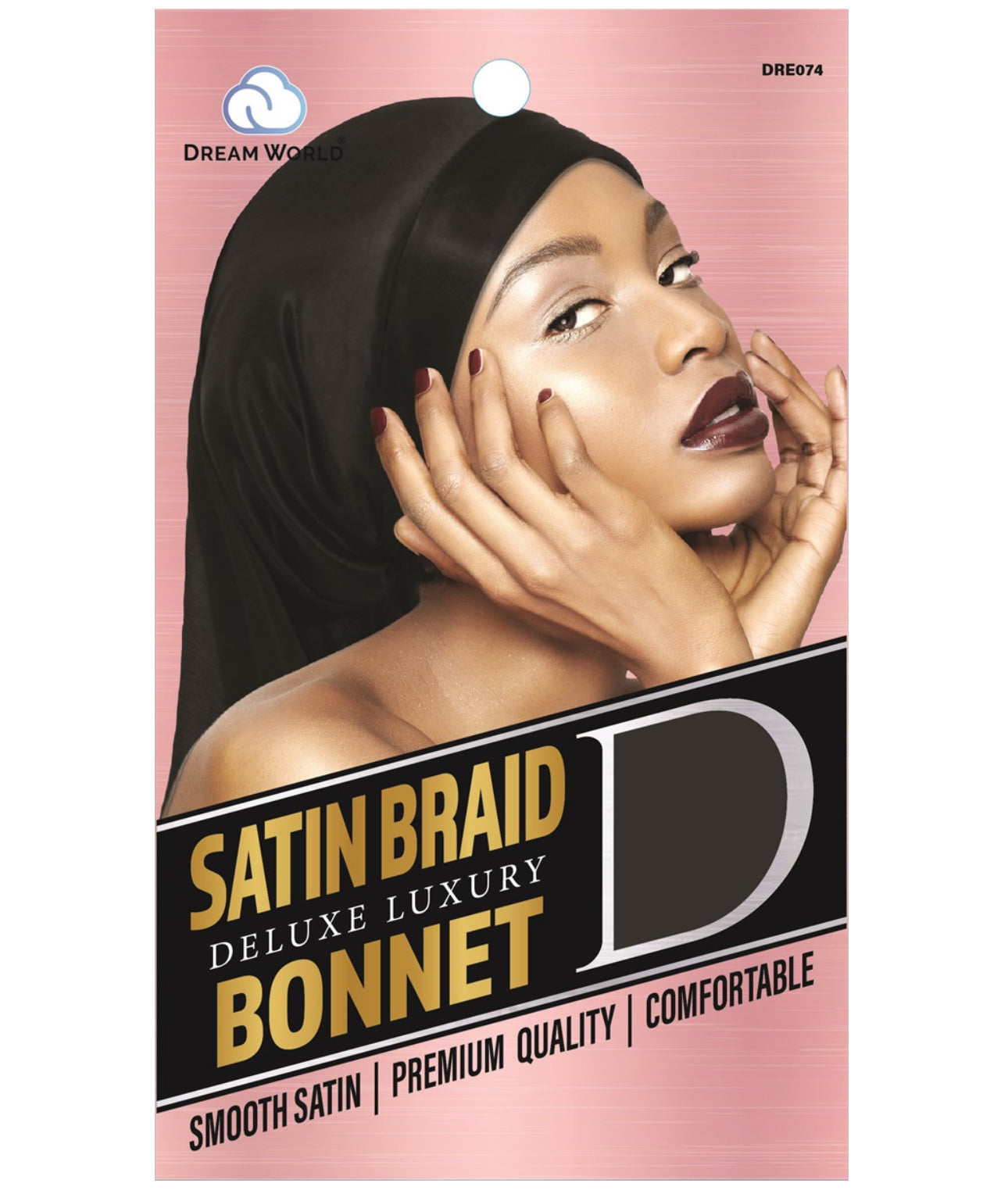 Dream World Satin Braid Bonnet Black DRE074