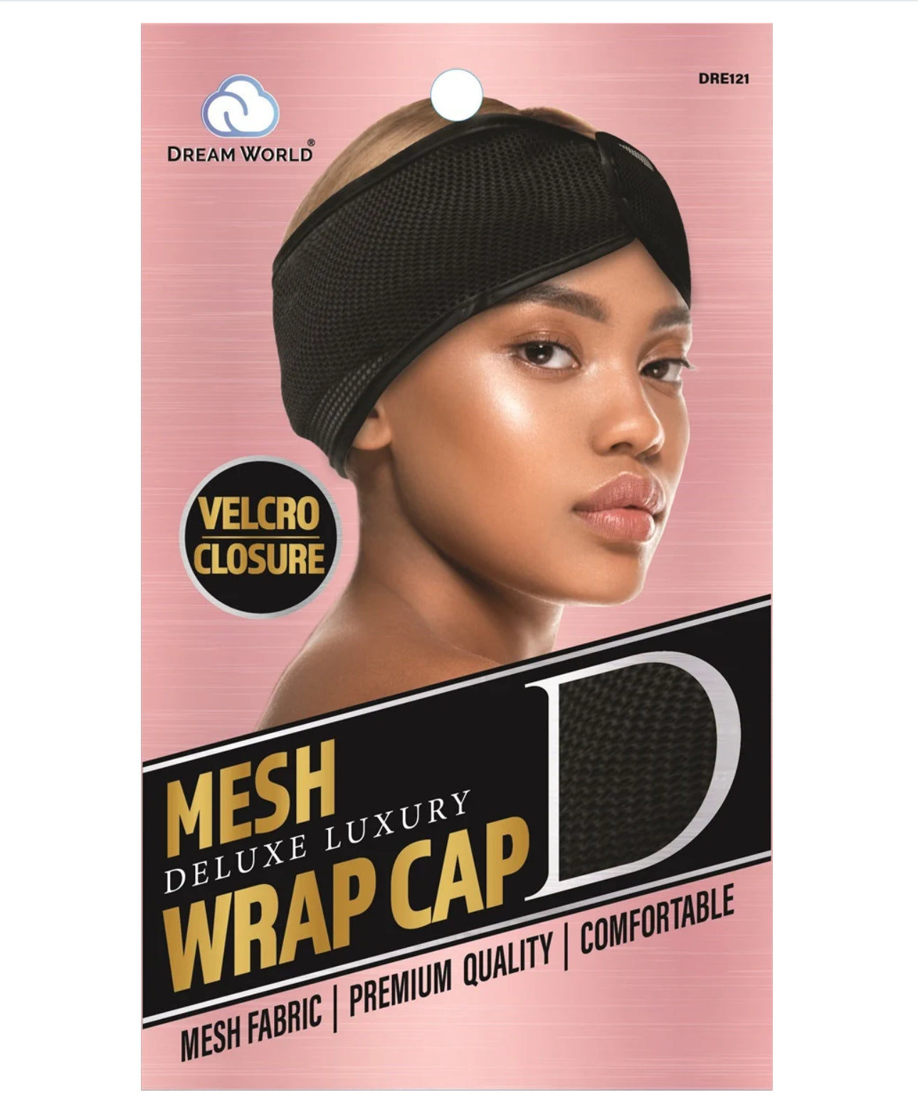 Dream World Mesh Wrap Cap Velcro Black DRE121
