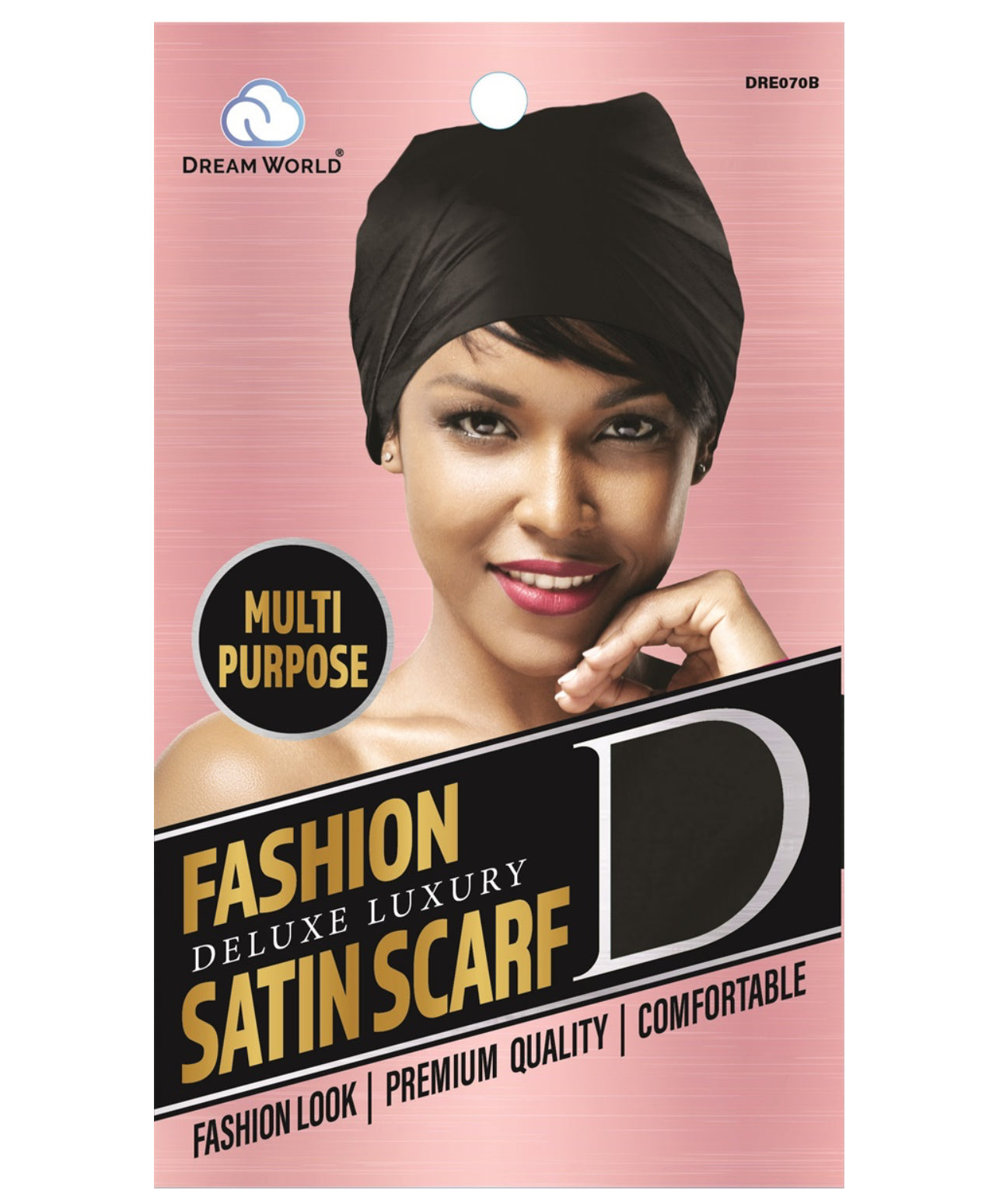 Dream World W-Scarf Satin Black-DRE070B