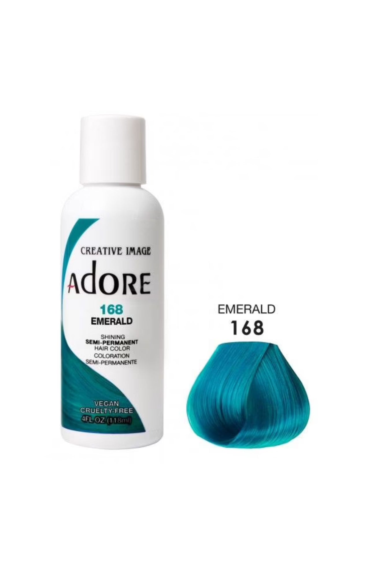 Adore Semi Permanent Hair Color 168 Emerald 118ml
