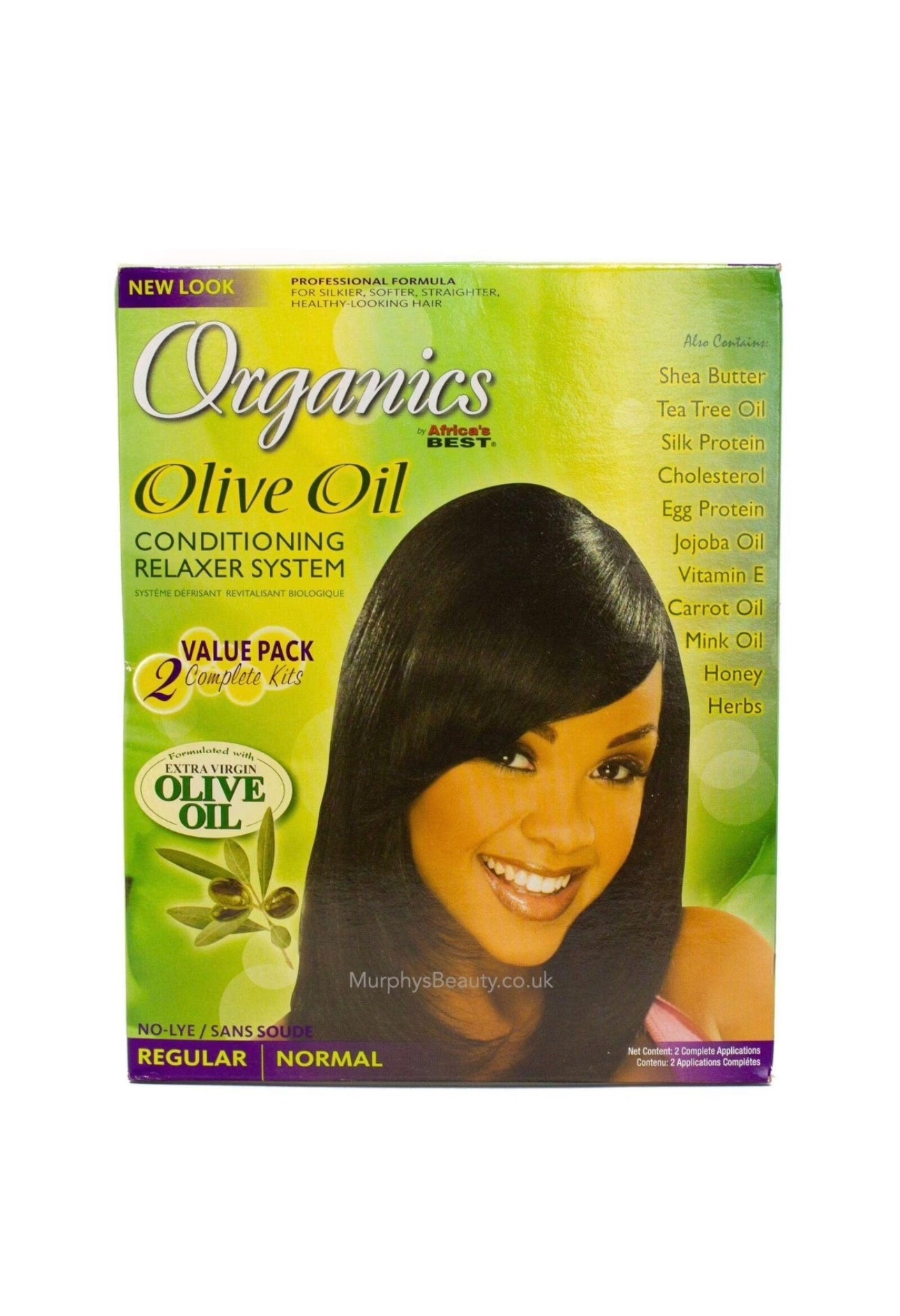 Africa's Best Organics Olive Oil Conditioning Relaxer System -Twin Pack Regular