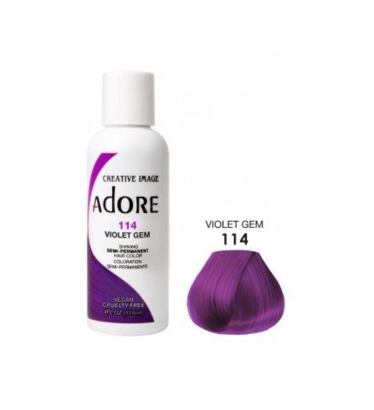 Adore Semi Permanent Hair Color 114 Violet Gem 118ml