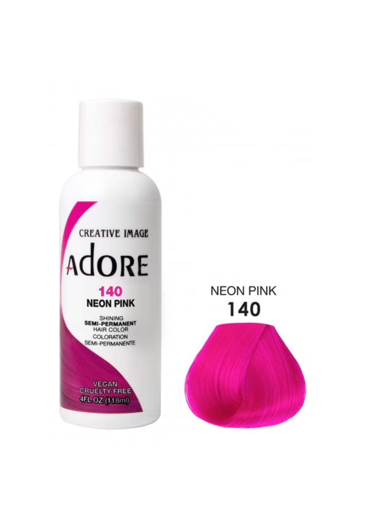 Adore Semi Permanent Hair Color 140 Neon Pink 118 Ml