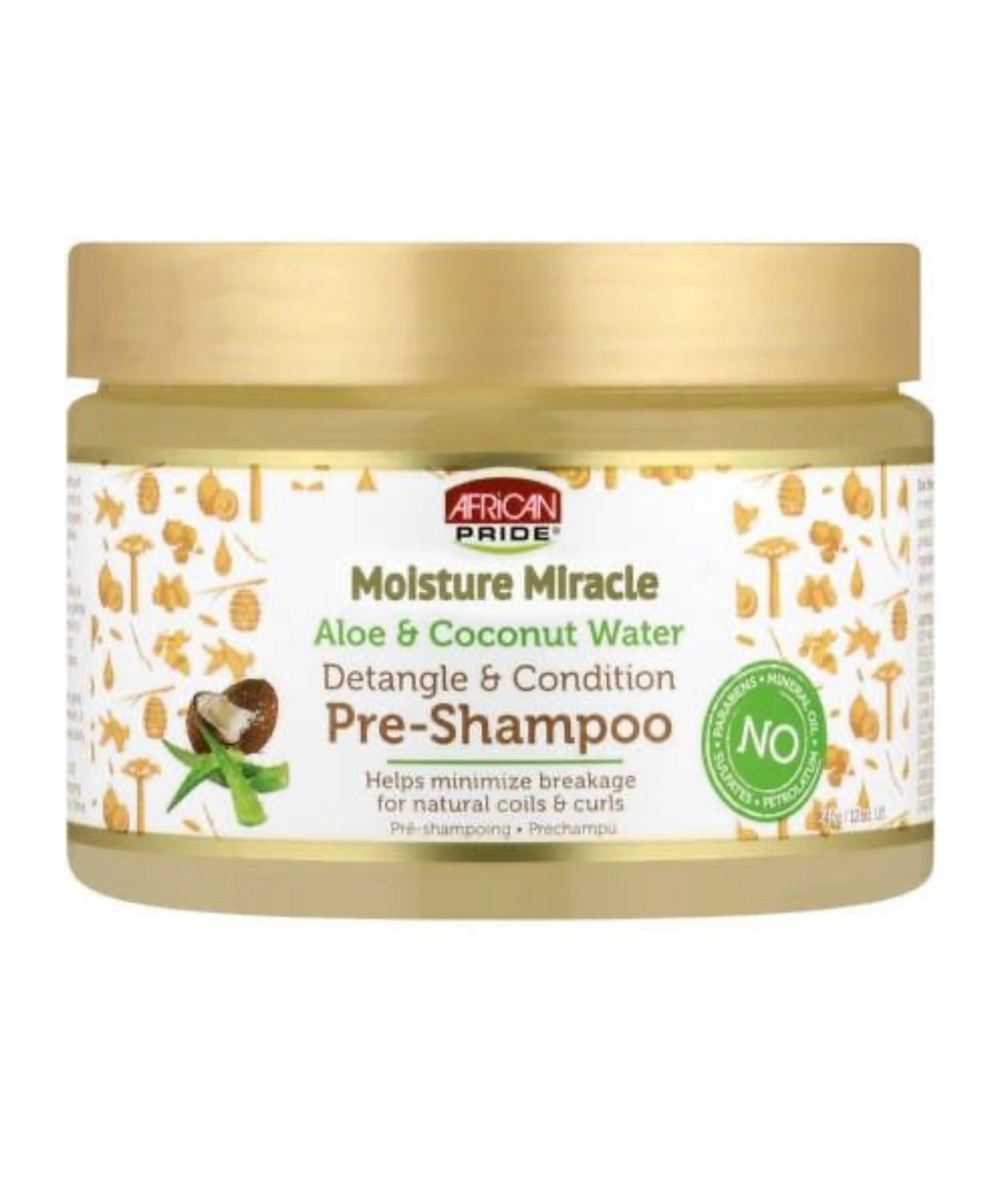 African Pride Moisture Miracle Aloe & Coconut Water Pre-Shampoo 12oz