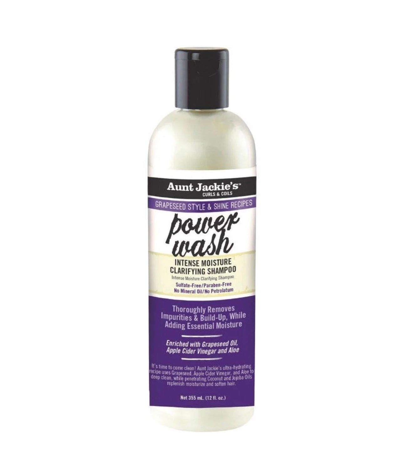 Aunt Jackie's Grapeseed Power Wash Intense Moisture Clarifying Shampoo 355ml