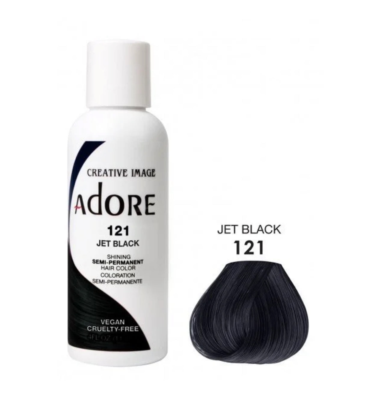 Adore Semi Permanent Hair Color 121 Jet Black 118 Ml