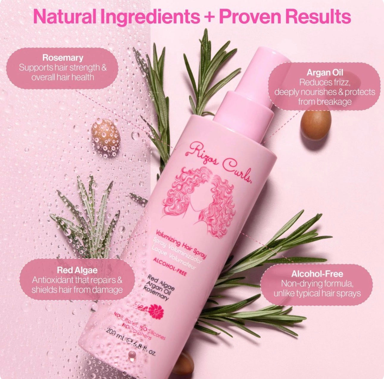 Rizos Curls Alcohol Free Volumizing Hair Spray 200ml