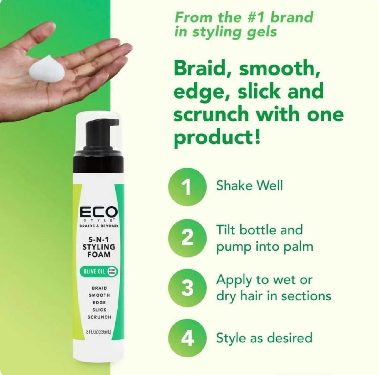 Eco Styler Braids & Beyond 5-N-1 Styling Foam 237ml