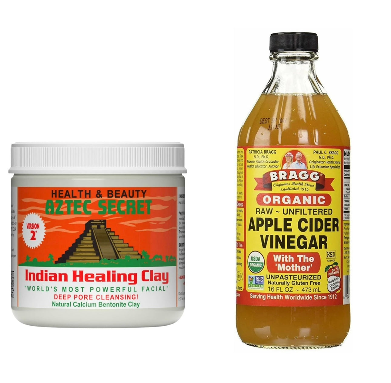 Aztec Secret Indian Healing Clay x Bragg Apple Cider Vinegar 473ml