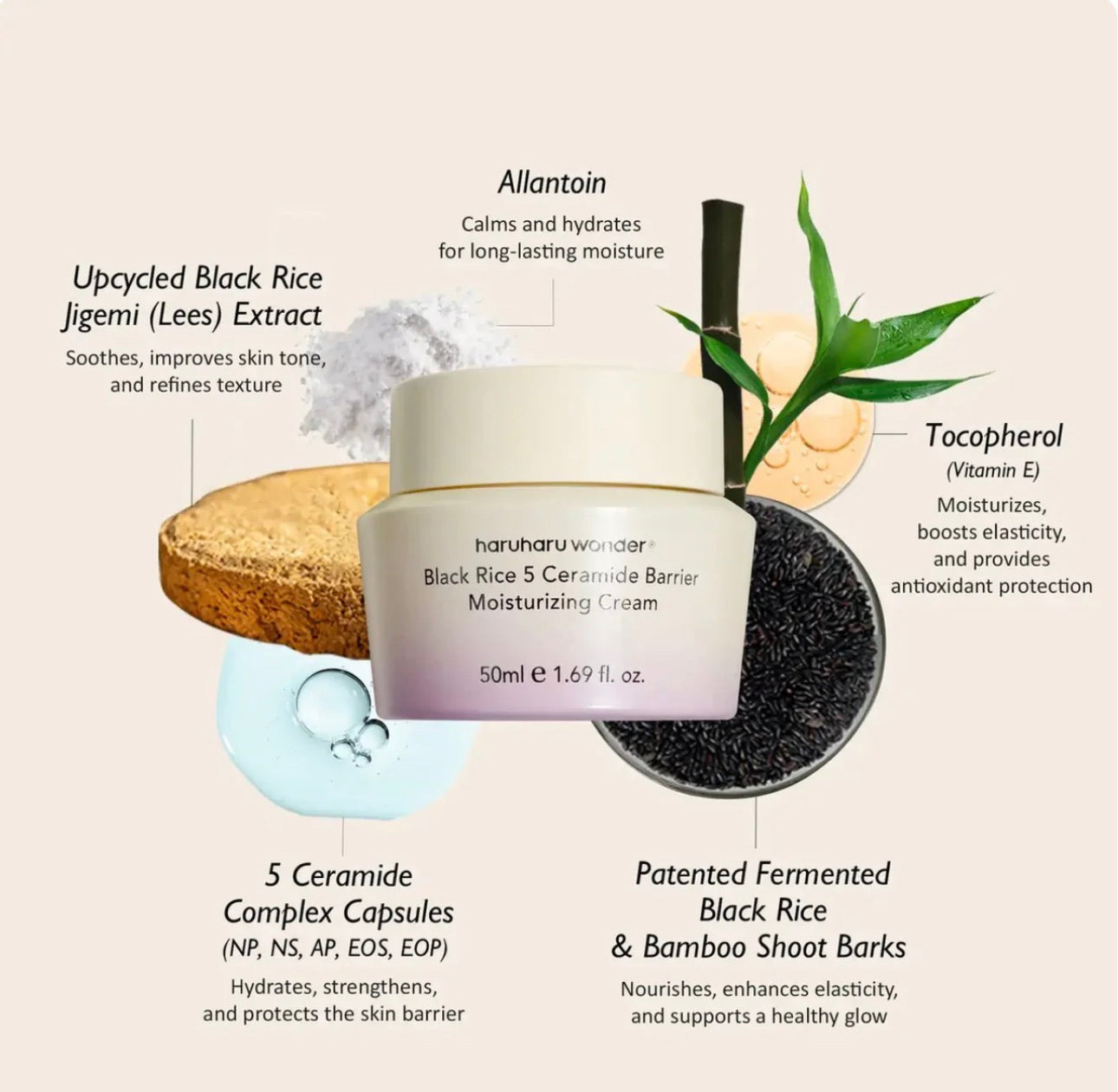 Haruharu Wonder Black Rice 5 Ceramide Barrier Moisturizing Cream 50 ml