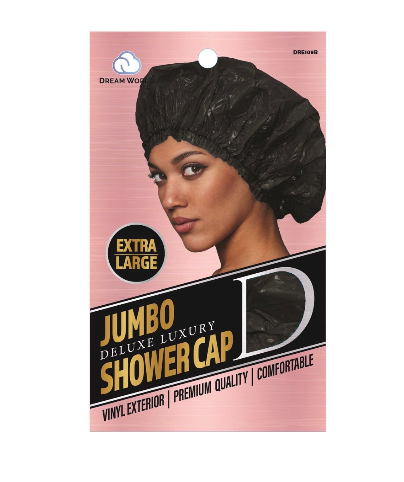 Dream World W-Shower Cap Jumbo Black #DRE109B