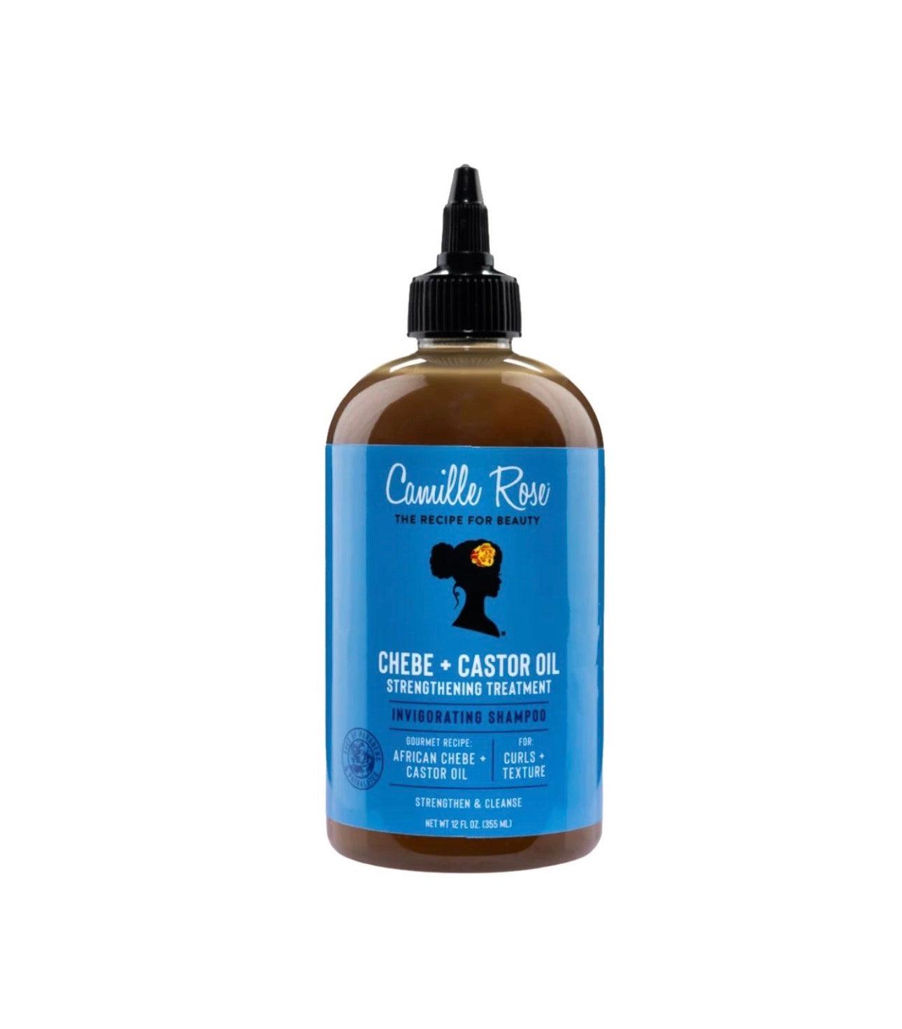 Camille Rose Black Castor Oil + Chebe Cleanse Invigorating Scalp Treatment Shampoo 12 oz