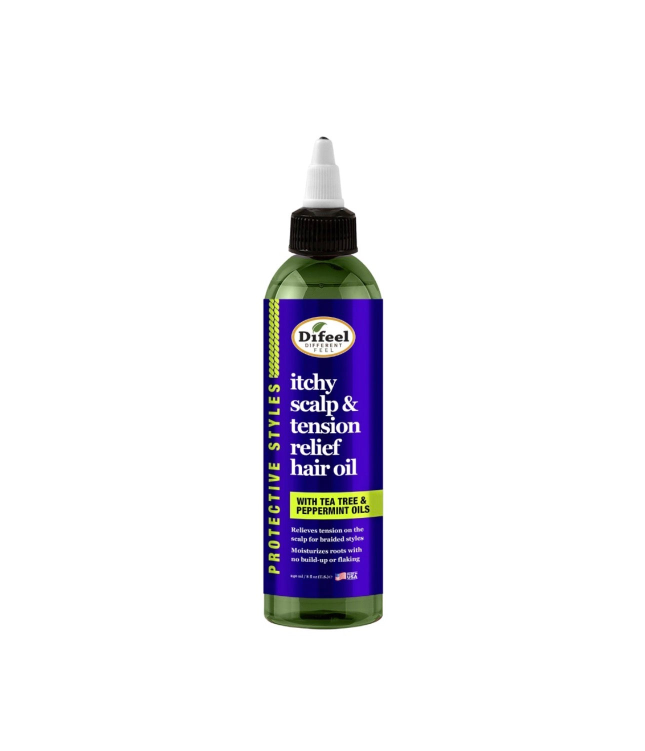 Difeel Itchy Scalp & Tension Relief Hair Oil With Tea Tree & Peppermint 8oz