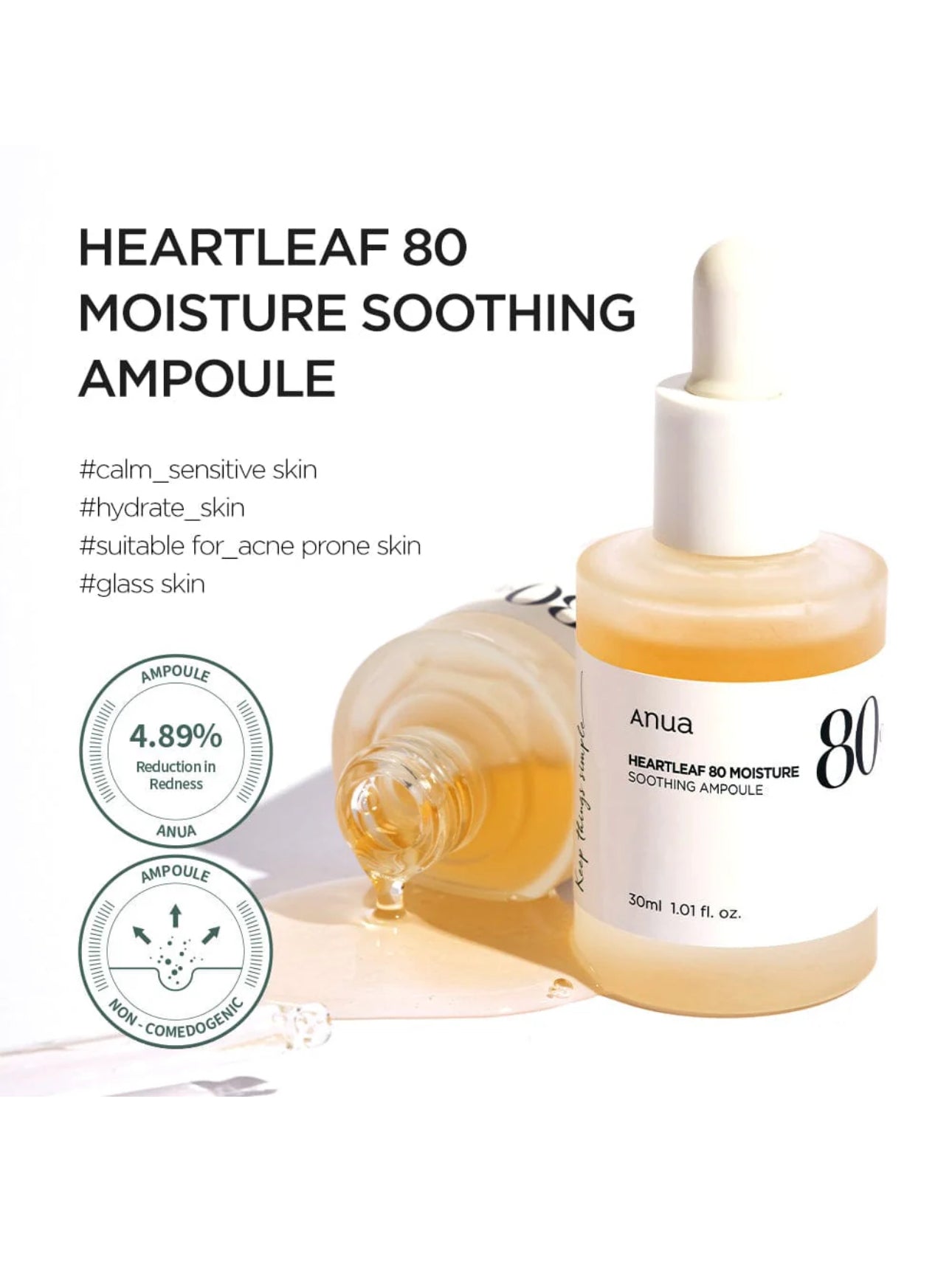 ANUA Heartleaf 80% Moisture Soothing Ampoule 30ml