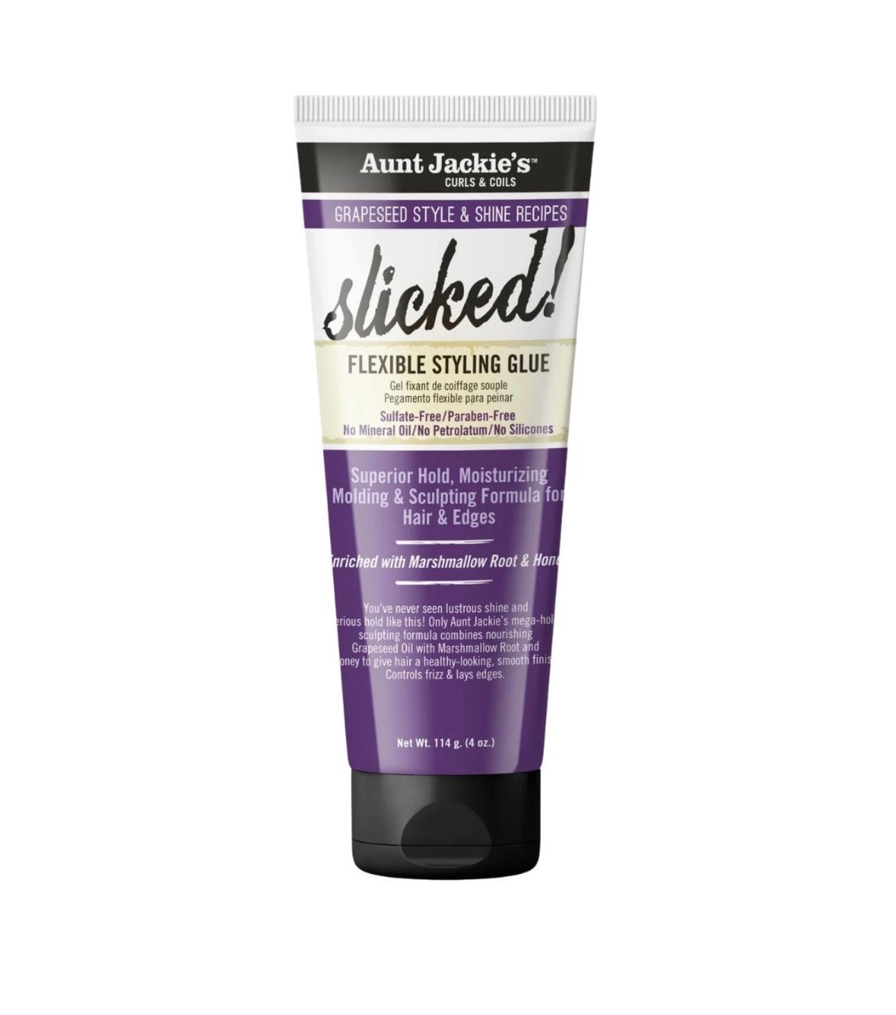 Aunt Jackie's Grapeseed Style & Shine Recipes SLICKED! Flexible Styling Glue 4oz