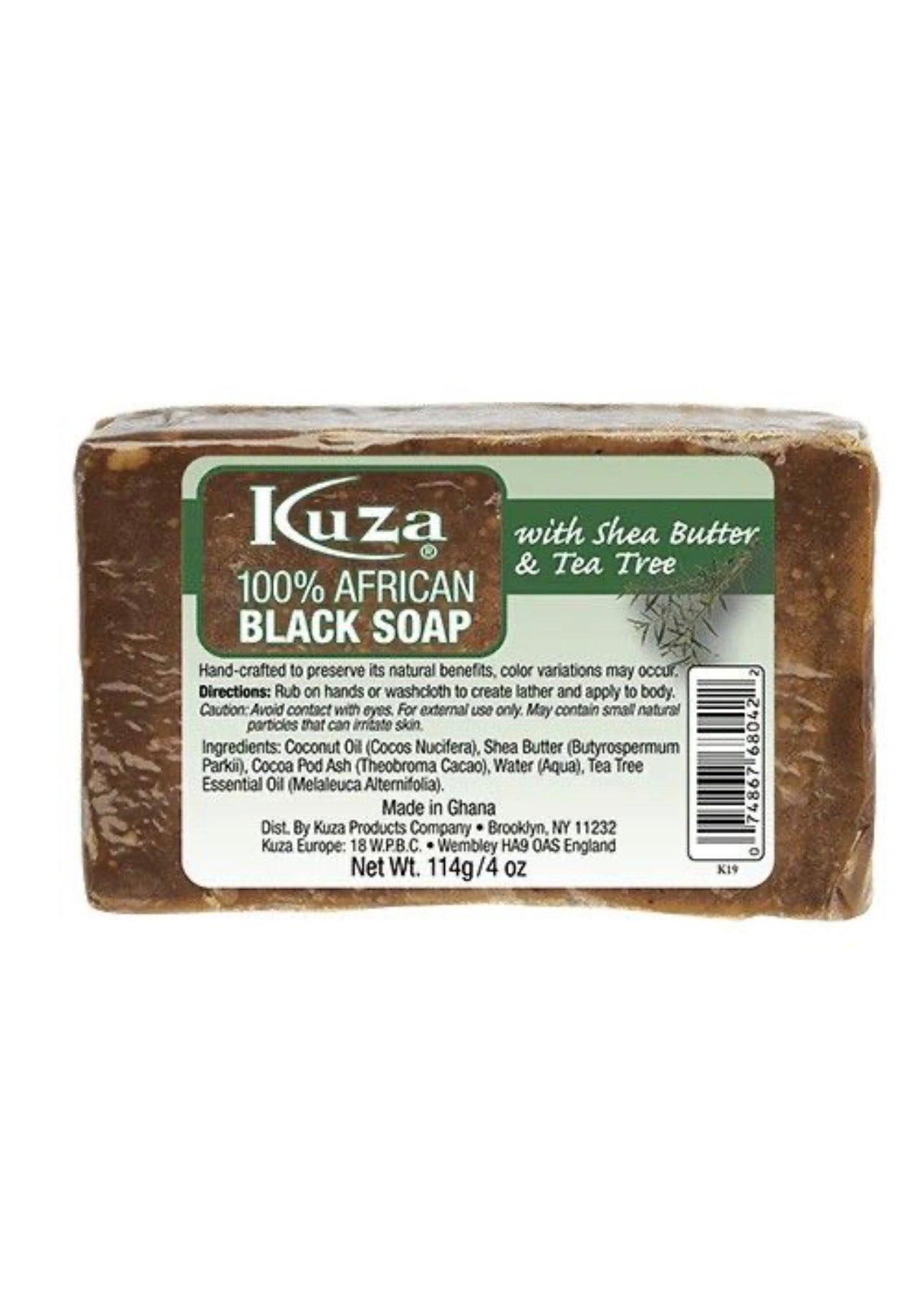 Kuza 100% African Black Soap with Shea Butter & Tea Tree 114gr