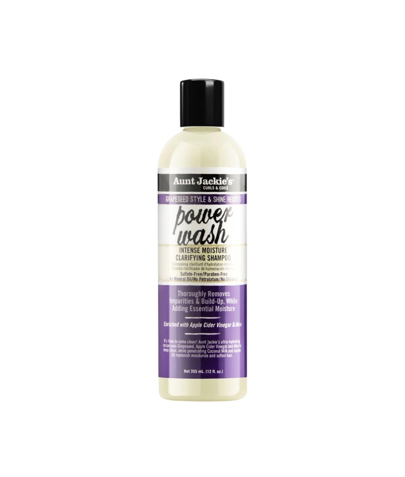 Aunt Jackie's Grapeseed Power Wash Intense Moisture Clarifying Shampoo 355ml