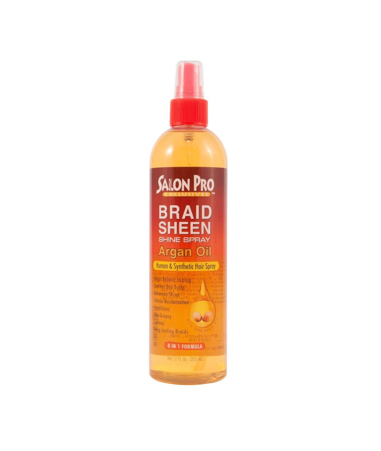 Salon Pro Braid Sheen Spray Argan Oil 355ml